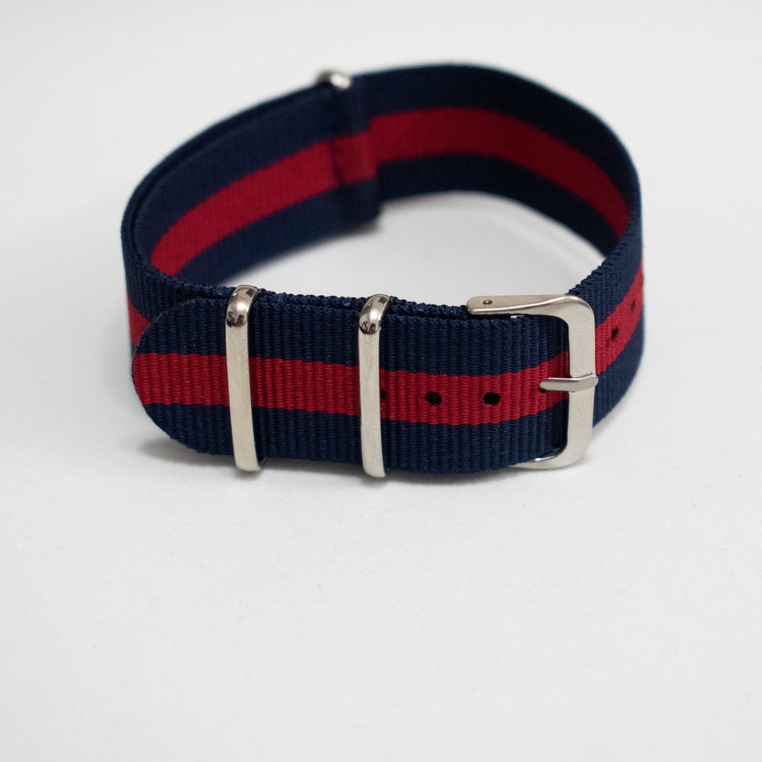 BLUE AND RED | NATO WATCH STRAP | DUBAI_opto-watch-co.