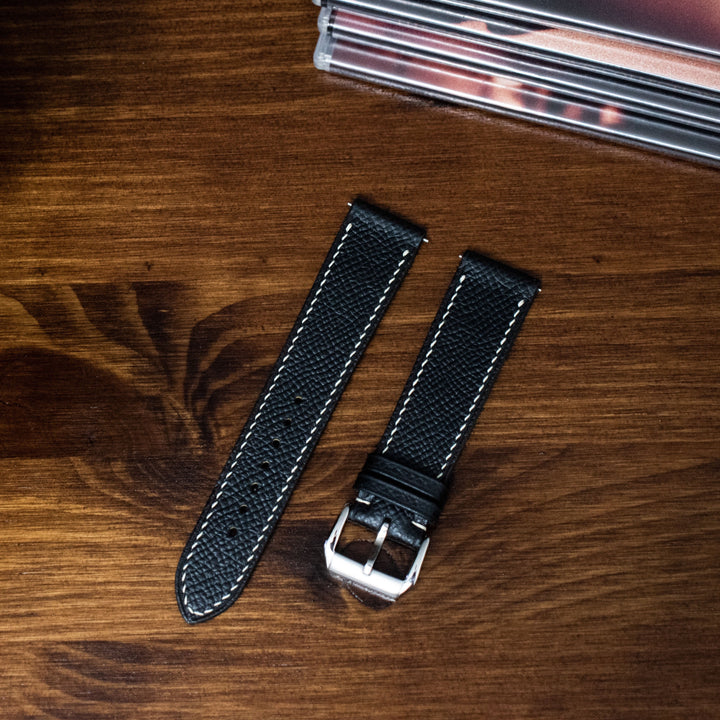 EPSOM | BLACK LEATHER WATCH STRAP | DUBAI | OPTO WATCH CO_opto-watch-co.