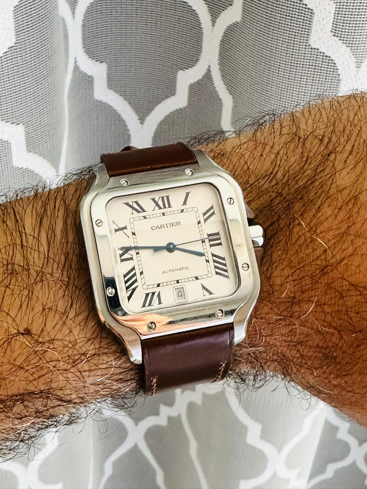 Cartier de santos leather strap sale