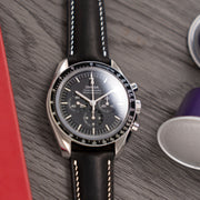 Barenia Slim Black Leather watch strap by OPTO WATCH CO., photo 1
