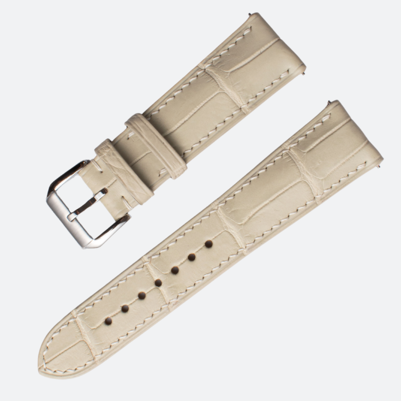 Alligator Cream Leather Watch Strap - Alligator Watch Strap – OPTO ...