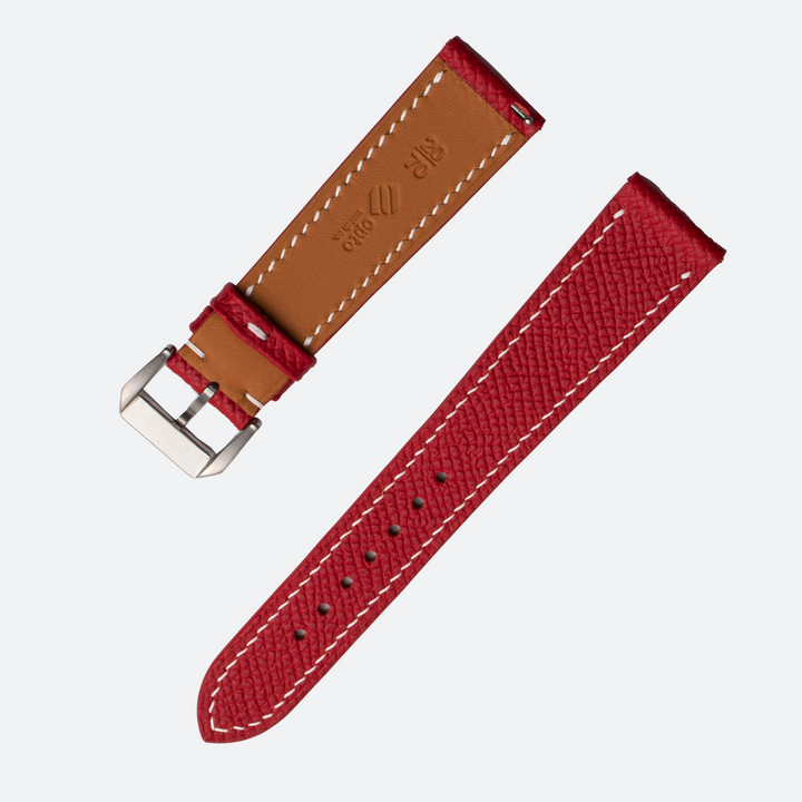 EPSOM | RED LEATHER WATCH STRAP | OPTO WATCH CO
