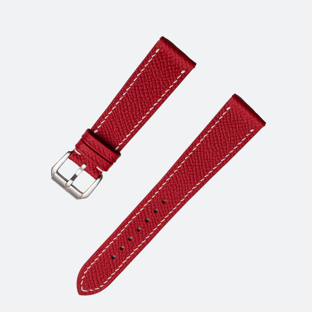 EPSOM | RED LEATHER WATCH STRAP | OPTO WATCH CO.