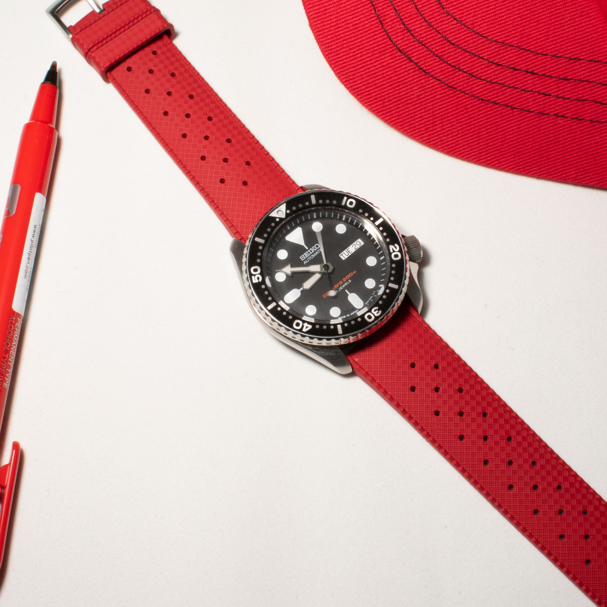 opto watch company, rubber watch strap, tropic straps