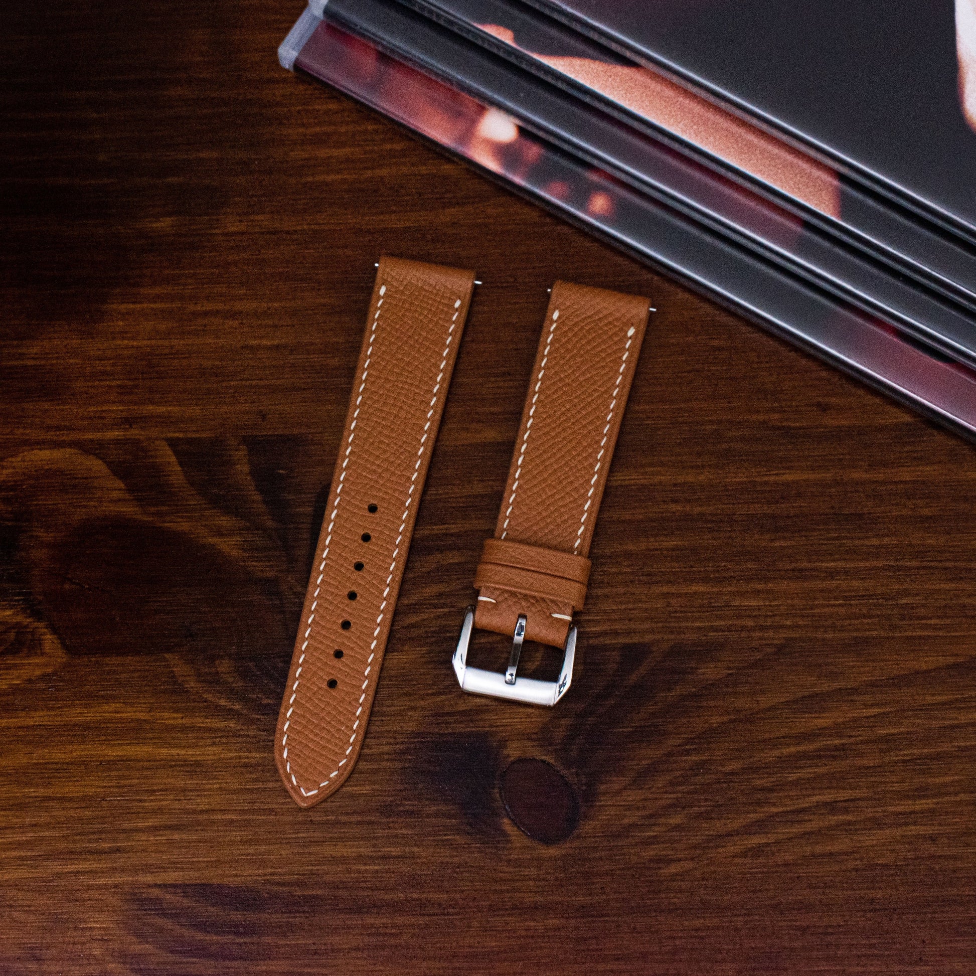 EPSOM | ORANGE LEATHER WATCH STRAP | DUBAI | OPTO WATCH CO_opto-watch-co.