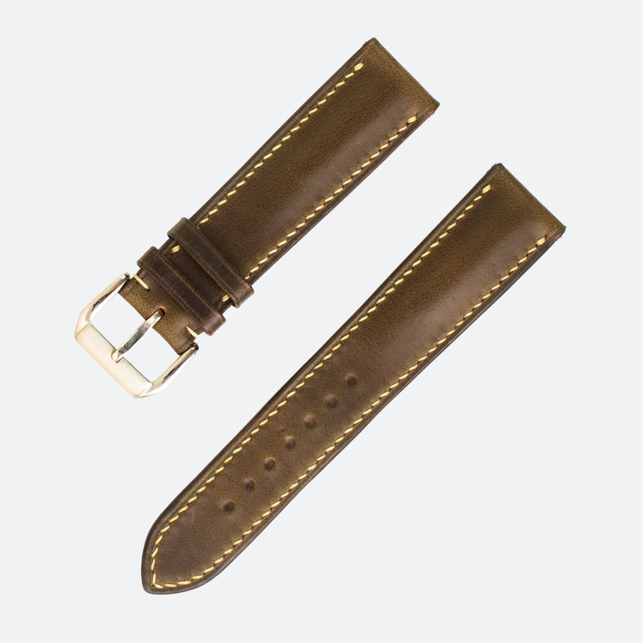 HORWEEN CHROMECXEL | OLIVE GREEN LEATHER WATCH STRAP | OPTO WATCH CO