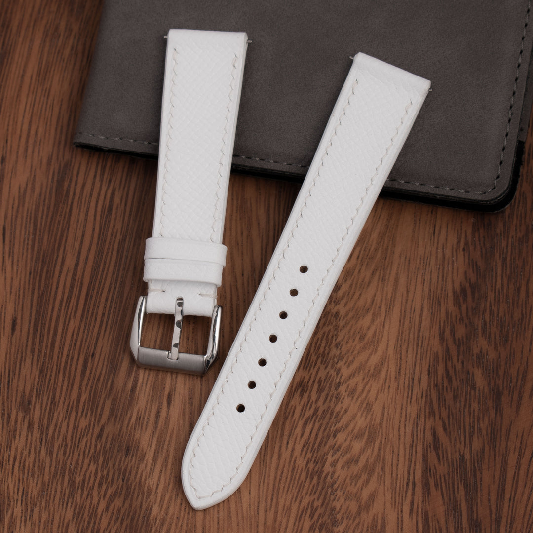 EPSOM | WHITE LEATHER WATCH STRAP | OPTO WATCH CO