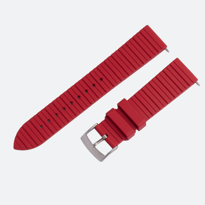STRIPES FKM RUBBER STRAP | RED | OPTO WATCH CO